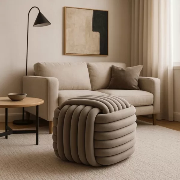 Pufa Pleciona MAGMA Beżowa