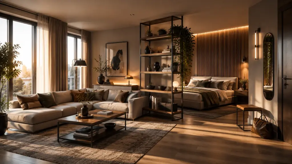 salon z sypialnią aranżacje (880) jak oddzielić sypialnię od salonu (590) jak pogodzić salon z sypialnią (40, pos 29 → cel: top 10) salon z sypialnią w jednym pokoju (320) kawalerka aranżacja (1300) podział pokoju na dwie strefy (260) regał jako ściana działowa