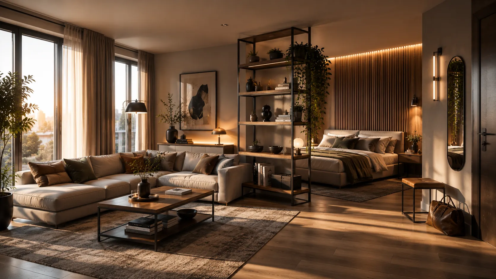 salon z sypialnią aranżacje (880) jak oddzielić sypialnię od salonu (590) jak pogodzić salon z sypialnią (40, pos 29 → cel: top 10) salon z sypialnią w jednym pokoju (320) kawalerka aranżacja (1300) podział pokoju na dwie strefy (260) regał jako ściana działowa
